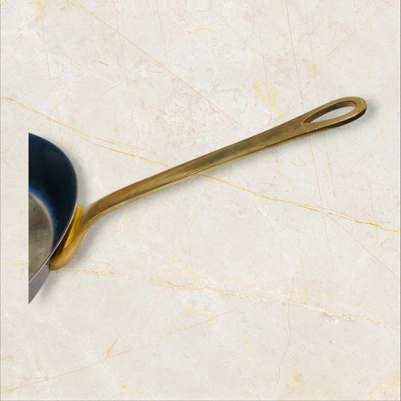 VTG Frying Pan 11” Stainless Steel Brass Handle Heavy - Great! - Picture 5 of 16